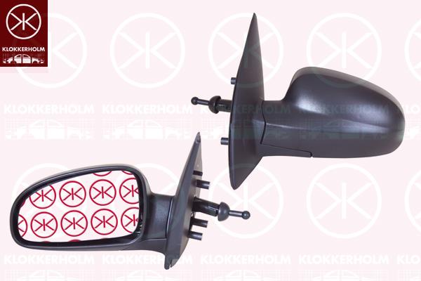 Veidrodis, Left, Control: cable pull, black, Convex, 96406181 (DAEWOO), 96406181 (CHEVROLE)