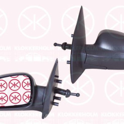 Veidrodis, Left, Control: cable pull, black, Convex, 96406181 (DAEWOO), 96406181 (CHEVROLE)