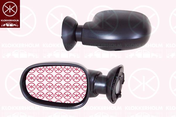 Dacia Logan Veidrodis, Right, for manual mirror adjustment, Convex, 60 01 549 675 (RENAULT), 963015334R (DACIA)