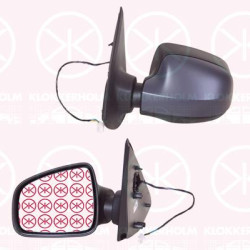 Exterior Mirror, Right, for electric mirror adjustment, Number of pins: 7, with thermo sensor, Heatable, Convex, w/primer, 96 30 144 92R (RENAULT), 96 37 412 73R (RENAULT), 963011787R (RENAULT)