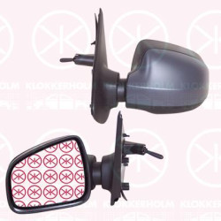 Exterior Mirror, Right, Control: cable pull, Convex, w/primer, 96 37 412 73R (RENAULT), 96 30 172 20R (RENAULT)