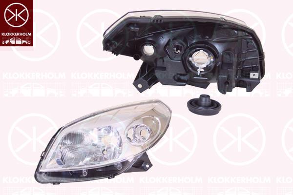 Priekinis žibintas, H4, without motor for headlamp levelling, Left, Illuminance [lx]: 12.5, 82 00 733 878 (RENAULT)