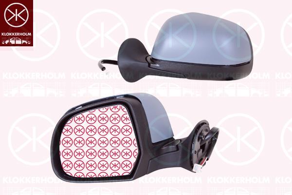 Veidrodis, Left, for electric mirror adjustment, Number of pins: 5, Heatable, Convex, w/primer, 96 30 298 36R (RENAULT), 96 36 634 82R (RENAULT), 96 37 372 45R (RENAULT)