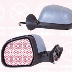 Exterior Mirror, Left, for electric mirror adjustment, Number of pins: 5, Heatable, Convex, w/primer, 96 30 298 36R (RENAULT), 96 36 634 82R (RENAULT), 96 37 372 45R (RENAULT)