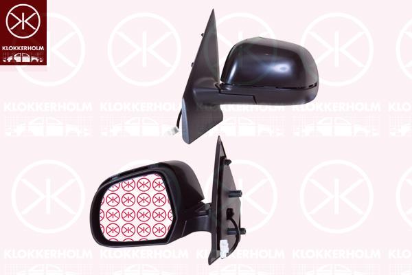 Veidrodis, Left, for electric mirror adjustment, Number of pins: 5, Heatable, Convex, w/primer, 96 36 634 82R (RENAULT), 96 37 372 45R (RENAULT), 96 30 250 05R (RENAULT)