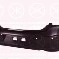 Bumper, Rear, black, with hole(s) for parking distance control, 85022 1HB1H (NISSAN)