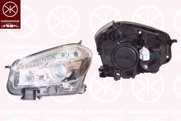 Nissan Qashqai Priekinis žibintas, H7/H7, with motor for headlamp levelling, Left, 26060 BR00A (NISSAN), 26060BR00B (NISSAN), 26060BR02A (NISSAN)