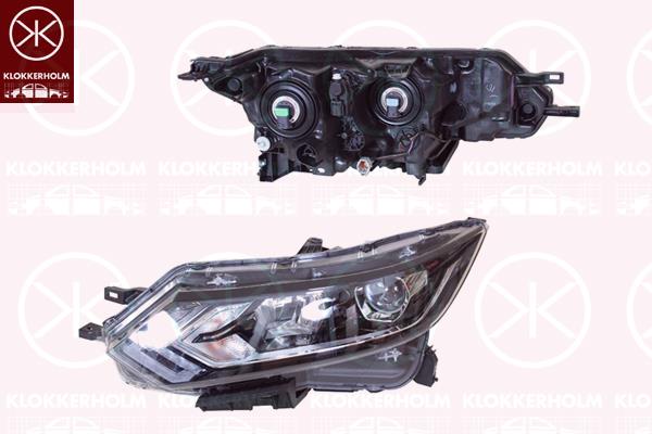 Nissan Qashqai Priekinis žibintas, Left, Illuminance [lx]: 17.5, H11, H9, with daytime running light (LED), 26060HV00A (NISSAN), 26060HV00B (NISSAN)