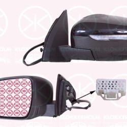 Nissan Qashqai Veidrodis, Right, for electric mirror adjustment, Heatable, with indicator, Convex, Number of pins: 7, 96301-4EH1A (NISSAN), 963014EH1B (NISSAN), 96301-4EH1E (NISSAN), 963014EJ1E (NISSAN)