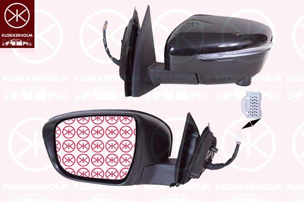 Nissan Qashqai Veidrodis, Right, for electric mirror adjustment, for vehicles with lane keeping assist, Electronically foldable, Heatable, with indicator, Convex, Number of pins: 13, 963014EF8A (NISSAN), 963014EF8B (NISSAN), 963014EF8E (NISSAN), 96301-4EH8A (NISSAN), 963014EH8B (NISSAN), 963014EH8D (NISSAN), 963014EH8E (NISSAN), 96301-4EJ8E (NISSAN)