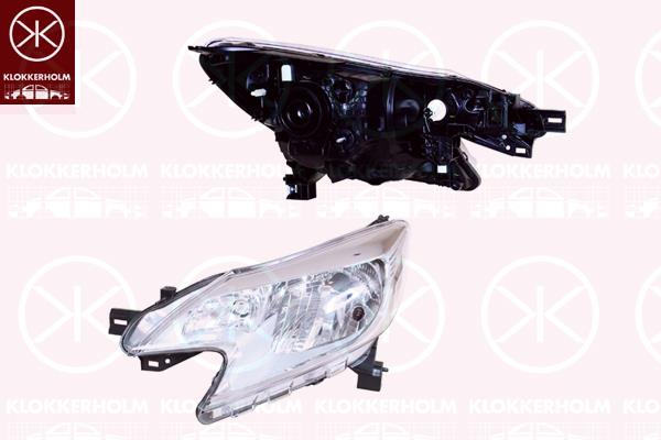 Headlight, Left, Illuminance [lx]: 12.5, H4, without motor for headlamp levelling, 26060-3VV0A (NISSAN), 26065-3VV0A (NISSAN)