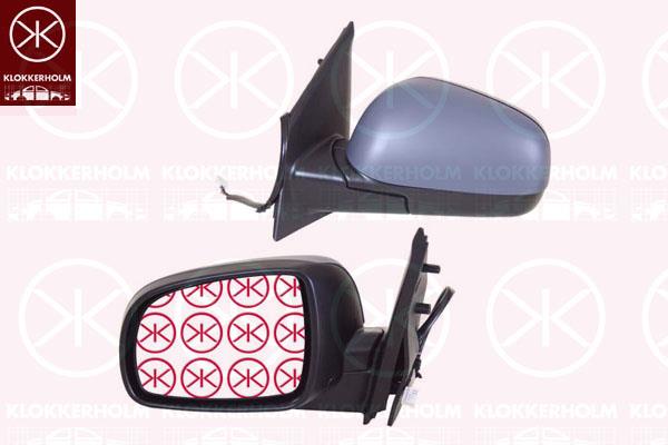 Exterior Mirror, Left, for electric mirror adjustment, Number of pins: 5, Heatable, Convex, w/primer, 96302 BH00B (NISSAN), 96374 9U08A (NISSAN)