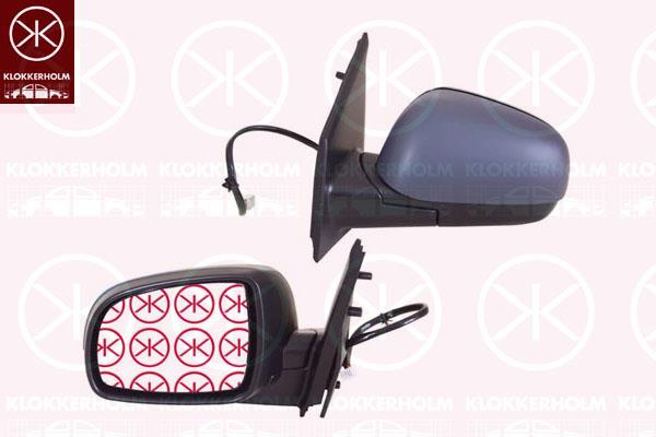 Exterior Mirror, Left, Number of pins: 7, for electric mirror adjustment, Electronically foldable, Heatable, Convex, w/primer, 96374 9U08A (NISSAN), 96302 BH00C (NISSAN)