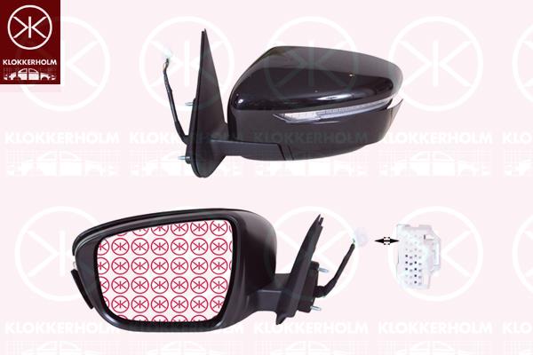 Nissan Juke Veidrodis, Left, for electric mirror adjustment, Number of pins: 7, w/primer, Heatable, Convex, 96302-BV90D (NISSAN), 96302BV94D (NISSAN), 96302-BV94D (NISSAN), 96374-BV81C (NISSAN)