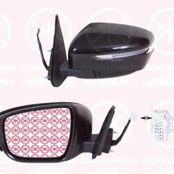 Nissan Juke Veidrodis, Left, for electric mirror adjustment, Number of pins: 7, w/primer, Heatable, Convex, 96302-BV90D (NISSAN), 96302BV94D (NISSAN), 96302-BV94D (NISSAN), 96374-BV81C (NISSAN)