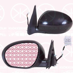 Exterior Mirror, Left, for electric mirror adjustment, Electronically foldable, Number of pins: 7, Heatable, w/primer, Convex, 963021KA1B (NISSAN), 963021KA1E (NISSAN), 963021KA5A (NISSAN), 963021KA7A (NISSAN), -96302-1KZ0B (NISSAN), 963021KZ1B (NISSAN), -96302-1KZ1B (NISSAN)