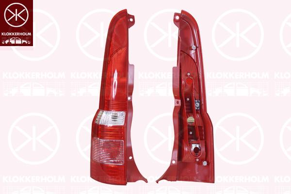 Tail Light Assembly, without bulb holder, Left, Housing Colour: red, 0000051705459 (FIAT), 51705459 (FIAT)