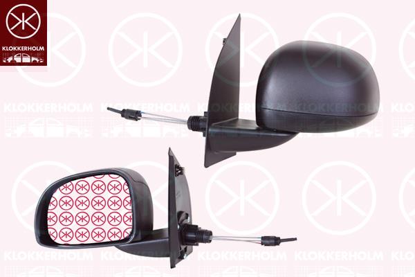 Exterior Mirror, Control: cable pull, Convex, Left, 0000735531722 (FIAT), 0000735531723 (FIAT), 0000735534266 (FIAT), 735512998 (FIAT), 735513033 (FIAT), 735531722 (FIAT)