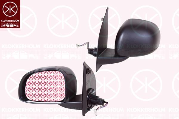 Exterior Mirror, Left, for electric mirror adjustment, with thermo sensor, Convex, 0000735513000 (FIAT), 0000735531726 (FIAT), 0000735531727 (FIAT), 735513000 (FIAT), 735531726 (FIAT), 735531727 (FIAT)