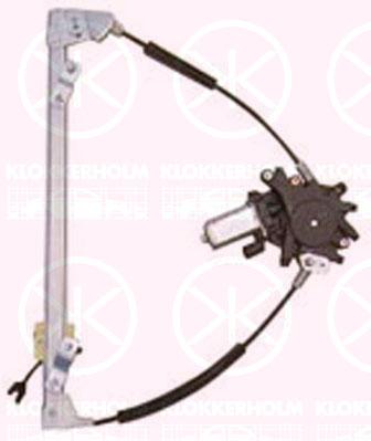 Window Regulator, 4-dr, with electric motor, Electric, Left Front, 0000046803652 (FIAT), 0000051801612 (FIAT), 0000051846385 (FIAT), 46803652 (FIAT), 51801612 (FIAT), 51846385 (FIAT)