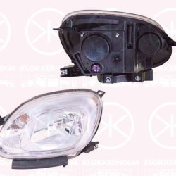 Headlight, H4, with motor for headlamp levelling, AL, Right, 0000051843644 (FIAT), 0000052193553 (FIAT), 51843644 (FIAT)