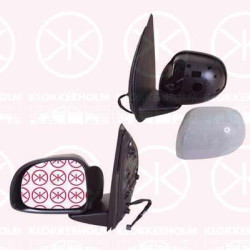 Exterior Mirror, Left, for electric mirror adjustment, Heatable, Number of pins: 5, w/primer, Convex, 0000735536788 (FIAT), 0000735594385 (FIAT), 735536788 (FIAT)