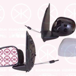 Exterior Mirror, Left, Control: cable pull, w/primer, Convex, 0000735536787 (FIAT), 0000735594383 (FIAT), 735536787 (FIAT)