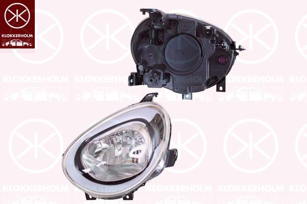 Headlight, Left, Illuminance [lx]: 17.5, H4, with motor for headlamp levelling, AL, 0000051978445 (FIAT), 0000052102185 (FIAT), 51978445 (FIAT)