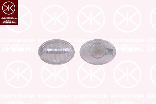 Direction Indicator, without bulb holder, white, lateral installation, 0000051823092 (FIAT), 0000051825157 (FIAT), 1 607 568 (FORD), 51823092 (FIAT), 51825157 (FIAT)