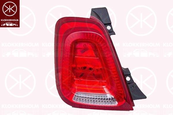 Tail Light Assembly, Left, with bulb holder, AL, 0000052007427 (FIAT), 52007427 (FIAT)