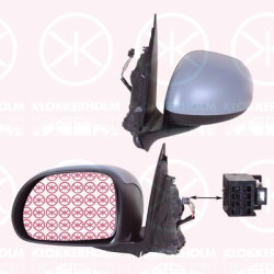 Exterior Mirror, Right, for electric mirror adjustment, with thermo sensor, Number of pins: 7, Heatable, w/primer, Convex, 0000735558566 (FIAT), 0000735564662 (FIAT), 735558566 (FIAT), 735564662 (FIAT)