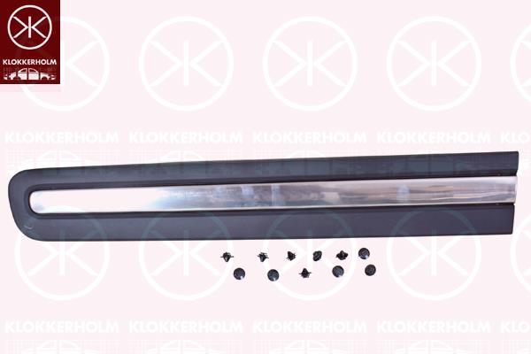 Trim/Protection Strip, door, Left Front, black, with trim strip, chrome, 0000735558453 (FIAT), 735558453 (FIAT)