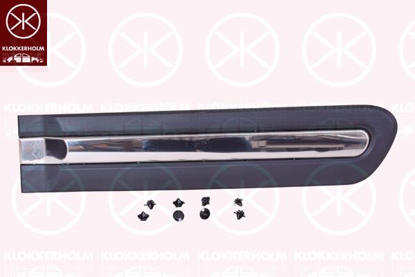 Trim/Protection Strip, door, Right Rear, black, with trim strip, chrome, 0000735558455 (FIAT), 735558455 (FIAT)