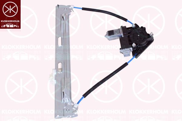 Window Regulator, 4-dr, with electric motor, Electric, Left Rear, 0000051884238 (FIAT), 0000051957506 (FIAT), 51980516 (FIAT)