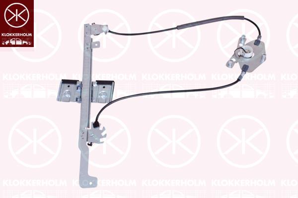 Window Regulator, 4-dr, Electric, Left Rear, 0000051960725 (FIAT), 0000052070470 (FIAT), 0000071777163 (FIAT)