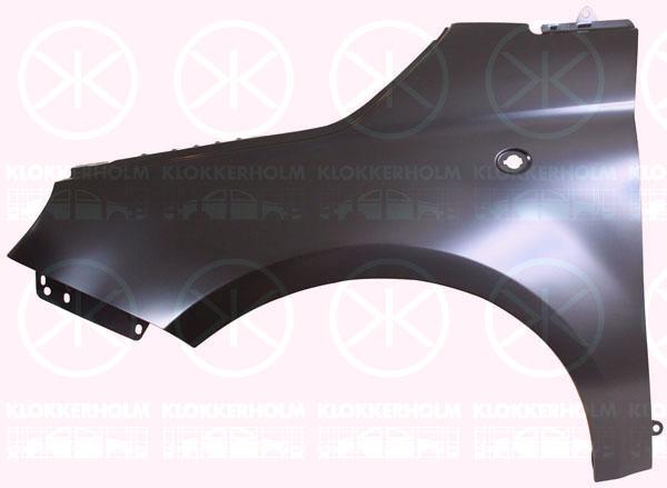 Wing, Left Front, with hole for direction indicator, 0000051785336 (FIAT), 0000051785348 (FIAT), 0000052015757 (FIAT), 51785336 (FIAT), 51785348 (FIAT), 52015757 (FIAT)