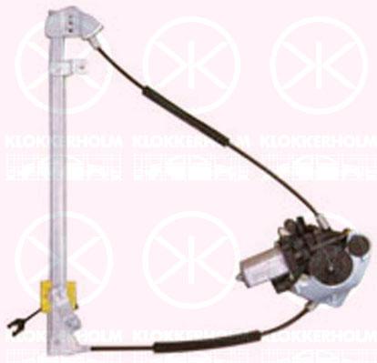 Window Regulator, 2-dr, with electric motor, Electric, Left, 0000007732488 (FIAT), 0000046459546 (FIAT), 0000046736435 (FIAT), 46459546 (FIAT), 46736435 (FIAT), 7732488 (FIAT)