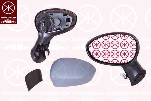 Exterior Mirror, w/primer, for electric mirror adjustment, Convex, Heatable, Left, Number of pins: 5, 0000735539385 (FIAT), 0000735596884 (FIAT), 0000735410433 (FIAT), 0000735534450 (FIAT), 0000735452836 (FIAT), 735534450 (FIAT), 0000735465562 (FIAT), 0000735596879 (FIAT), 735410433 (FIAT), 735465562 (FIAT), 735474650 (FIAT), 735539385 (FIAT)