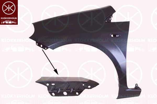 Wing, Left Front, with hole for direction indicator, 0006000630350 (FIAT), 51777439 (FIAT), 51855636 (FIAT), 51901101 (FIAT)