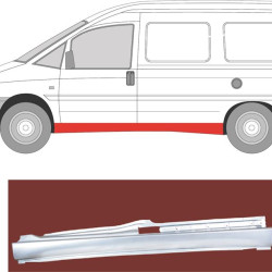 Rocker Panel, Right, for vehicles with sliding door, Repair Panel, 009567239788 (FIAT), 7010 94 (PEUGEOT), 7010 94 (DS), 7010 94 (CITROEN), 9567239788 (FIAT)