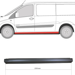 Rocker Panel, Right, Axle Distance [mm]: 3122, for vehicles with sliding door, Repair Panel, Length [cm]: 234, 