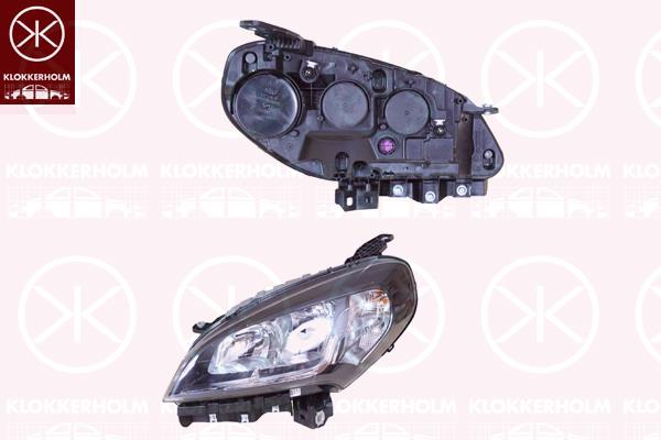 Headlight, Left, H7/H7, Housing Colour: black, with motor for headlamp levelling, AL, 0000052109458 (FIAT), 52109458 (FIAT)