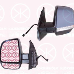 Exterior Mirror, Left, for electric mirror adjustment, with wide angle mirror, Number of pins: 6, Heatable, w/primer, Convex, Left-/right-hand drive vehicles: for left-hand/right-hand drive vehicles, 0000735497890 (FIAT), 0000735624020 (FIAT), 0000735645685 (FIAT), 0000735668179 (FIAT), 1426580 (OPEL), 735497890 (FIAT), 735528049 (FIAT), 735624020 (FIAT)