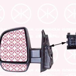 Exterior Mirror, Left, for electric mirror adjustment, with wide angle mirror, Number of pins: 6, black, Heatable, Convex, Left-/right-hand drive vehicles: for left-hand/right-hand drive vehicles, 0000735497890 (FIAT), 0000735624020 (FIAT), 0000735645685 (FIAT), 0000735668179 (FIAT), 735497890 (FIAT), 735528049 (FIAT), 735624020 (FIAT)