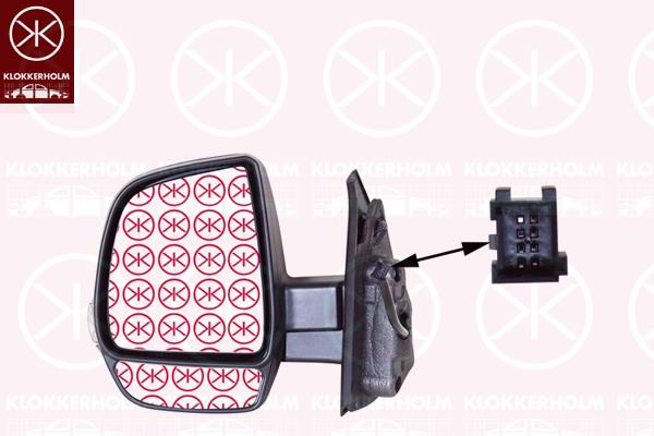 Exterior Mirror, Right, for electric mirror adjustment, with wide angle mirror, Number of pins: 8, with thermo sensor, Heatable, black, Convex, Left-/right-hand drive vehicles: for left-hand/right-hand drive vehicles, 0000735668165 (FIAT), 735497878 (FIAT), 0000735624004 (FIAT), 0000735668164 (FIAT), 735497871 (FIAT), 735645669 (FIAT), 735668164 (FIAT)