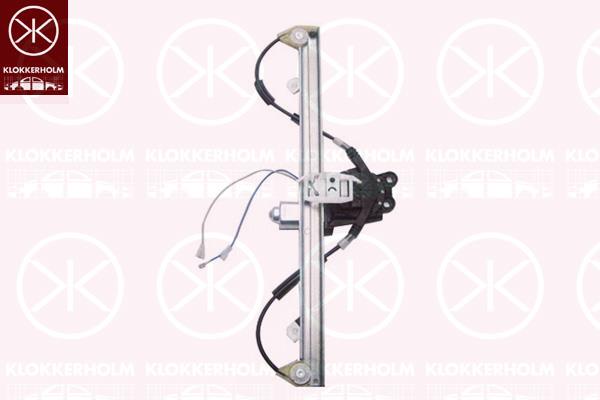 Window Regulator, 2/4-drs, with electric motor, Electric, Left Front, Number of pins: 2, 0000052063786 (FIAT), 51810880 (FIAT)