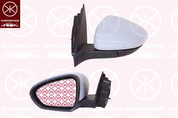 Exterior Mirror, Left, for electric mirror adjustment, Number of pins: 5, Heatable, Convex, w/primer, 0000051988086 (FIAT), 0000735637895 (FIAT), 0000735646195 (FIAT), 0000735656599 (FIAT), 51988086 (FIAT), 735637895 (FIAT), 735646195 (FIAT), 735656599 (FIAT), 735680270 (FIAT)