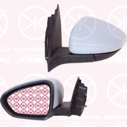 Exterior Mirror, Left, for electric mirror adjustment, Number of pins: 5, Heatable, Convex, w/primer, 0000051988086 (FIAT), 0000735637895 (FIAT), 0000735646195 (FIAT), 0000735656599 (FIAT), 51988086 (FIAT), 735637895 (FIAT), 735646195 (FIAT), 735656599 (FIAT), 735680270 (FIAT)