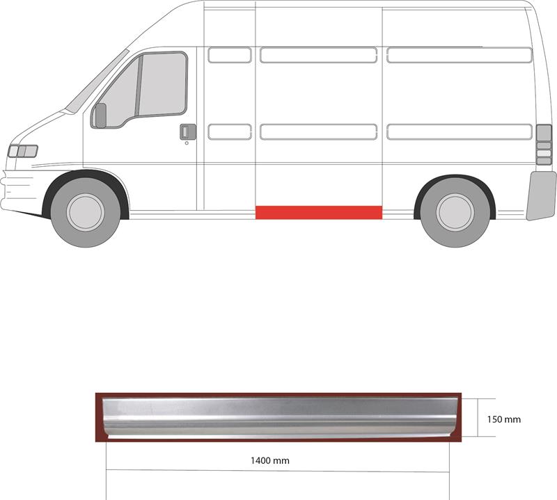 Quarter Panel, Side Panel, Left, Height [cm]: 18, Lower Section, Length [cm]: 140, 