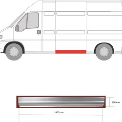 Quarter Panel, Side Panel, Left, Height [cm]: 18, Lower Section, Length [cm]: 140, 